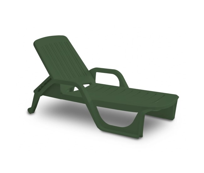 Sezlong de Plaja sau Gradina, reglabil, dimensiune 190 x 46 x 71 cm, material plastic, culoare Verde Sezlong de Plaja sau Gradina, reglabil, dimensiune 190 x 46 x 71 cm, material plastic, culoare Verde