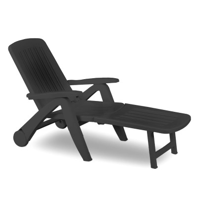 Sezlong de Plaja sau Gradina, reglabil, dimensiune 190 x 60 x 72 cm, material plastic, culoare Negru Sezlong de Plaja sau Gradina, reglabil, dimensiune 190 x 60 x 72 cm, material plastic, culoare Negru
