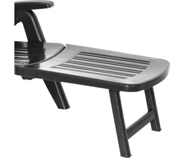 Sezlong de Plaja sau Gradina, reglabil, dimensiune 190 x 60 x 72 cm, material plastic, culoare Negru