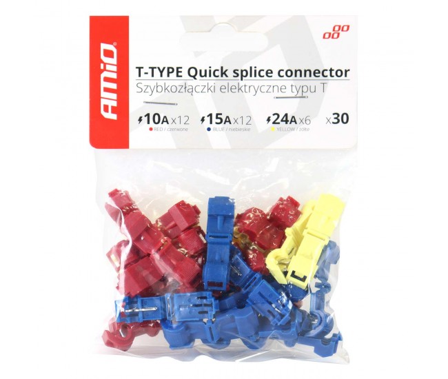 Cuplaje electrice pentru imbinari rapide de tip T, mix cutie de 30 buc Cuplaje electrice pentru imbinari rapide de tip T, mix cutie de 30 buc