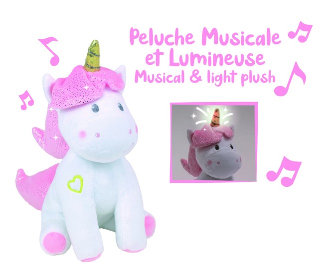 Jucarie Plus Muzicala Jemini Cu Lumini 24cm Unicorn Jucarie Plus Muzicala Jemini Cu Lumini 24cm Unicorn