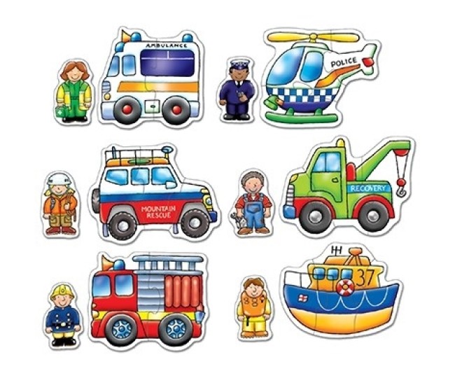 Set 6 puzzle Echipa de salvare (2 si 3 piese) RESCUE SQUAD Set 6 puzzle Echipa de salvare (2 si 3 piese) RESCUE SQUAD