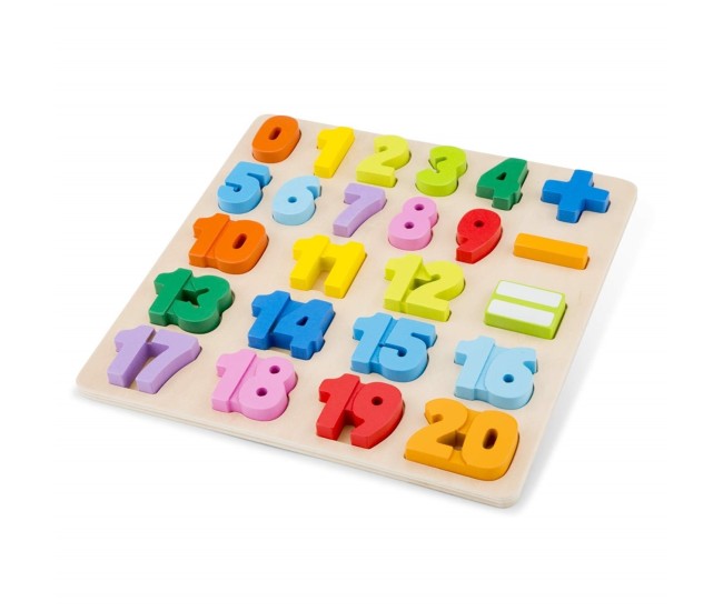 Puzzle Numere - Set lemn cu 20 numere si operatii matematice Puzzle Numere - Set lemn cu 20 numere si operatii matematice