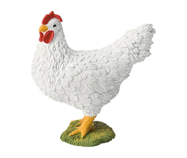 Figurina Gaina Alba - Animal de Ferma pentru Copii, Jucarie Colectie, Detalii Realiste Figurina Gaina Alba - Animal de Ferma pentru Copii, Jucarie Colectie, Detalii Realiste