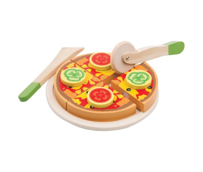 Pizza Funghi - Set din lemn cu accesorii pentru joc de rol Pizza Funghi - Set din lemn cu accesorii pentru joc de rol
