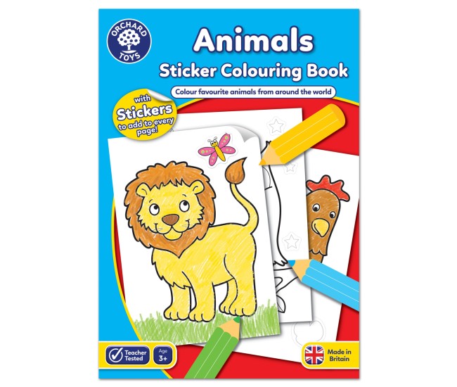 Carte de colorat cu activitati in limba engleza si abtibilduri Animale ANIMALS