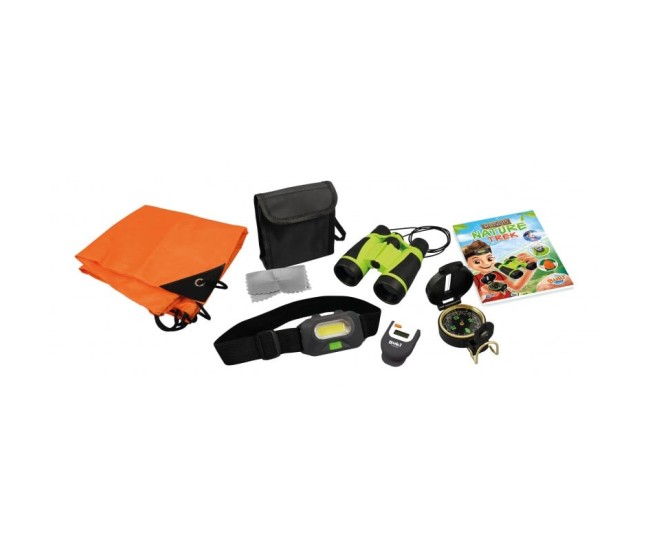 Aventura in natura - Set binoclu, lampa, busola, pedometru si rucsac