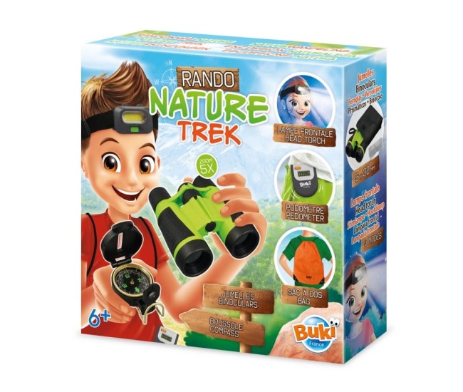Aventura in natura - Set binoclu, lampa, busola, pedometru si rucsac