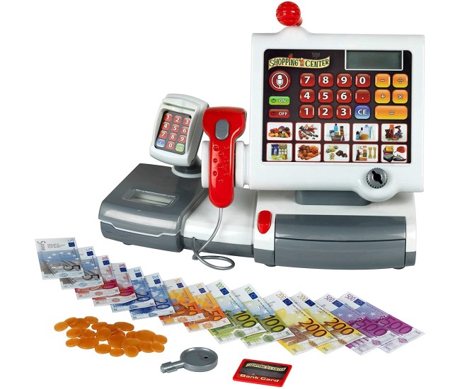 Casa de marcat cu scanner, bancnote si monede - Joc de rol Casa de marcat cu scanner, bancnote si monede - Joc de rol