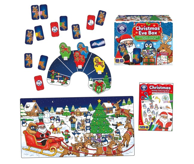 Cutie 3 in 1 cu tematica de iarna - joc educativ, puzzle si carte de colorat cu activitati