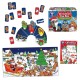 Cutie 3 in 1 cu tematica de iarna - joc educativ, puzzle si carte de colorat cu activitati