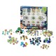 Cutie cu 163 bile din sticla colorate Cutie cu 163 bile din sticla colorate