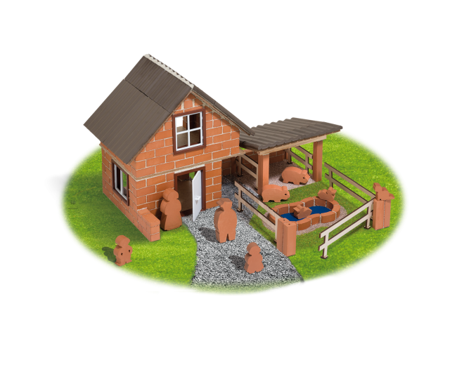Set de construit din caramizi in miniatura - Ferma Set de construit din caramizi in miniatura - Ferma