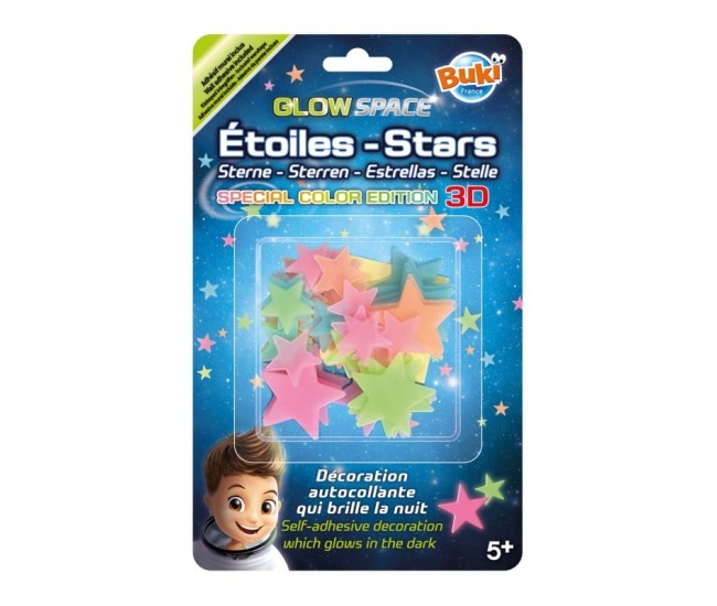 Decoratiuni de perete fosforescente- Stele 3D multicolore