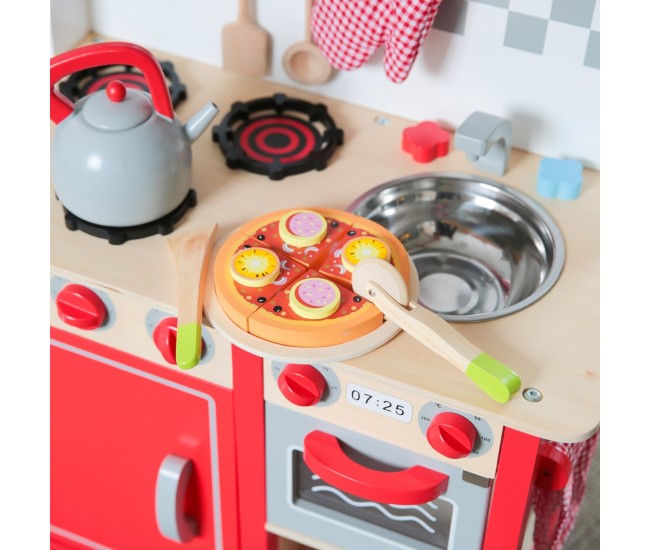 Pizza Salami - Set din lemn cu accesorii pentru joc de rol Pizza Salami - Set din lemn cu accesorii pentru joc de rol