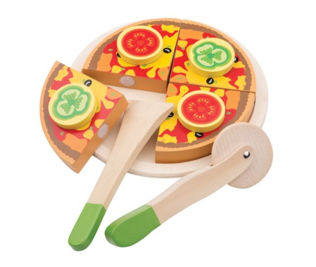 Pizza Funghi - Set din lemn cu accesorii pentru joc de rol Pizza Funghi - Set din lemn cu accesorii pentru joc de rol