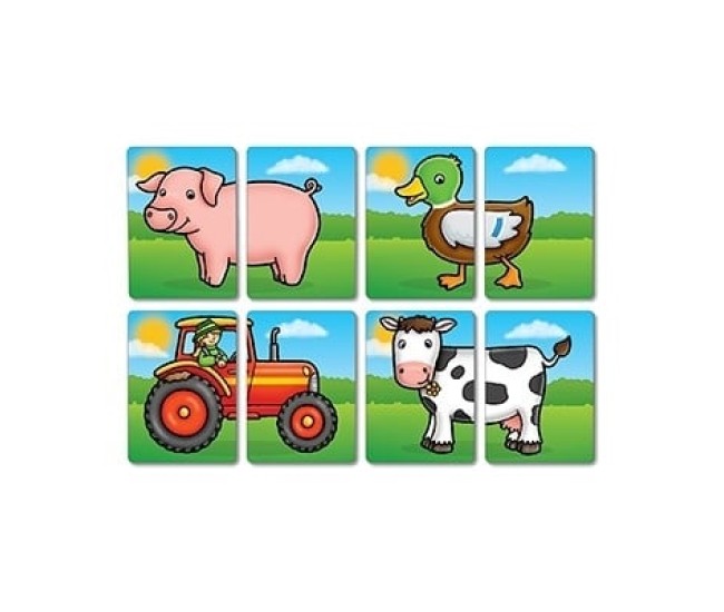 Joc educativ asociere - Prietenii De La Ferma - Farmyard Heads  Tails
