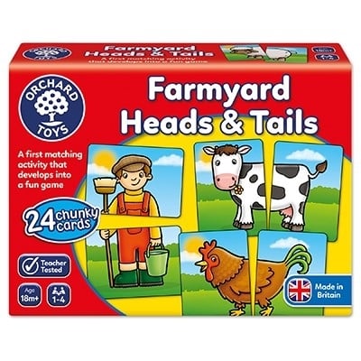 Joc educativ asociere - Prietenii De La Ferma - Farmyard Heads  Tails