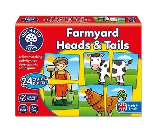 Joc educativ asociere - Prietenii De La Ferma - Farmyard Heads  Tails