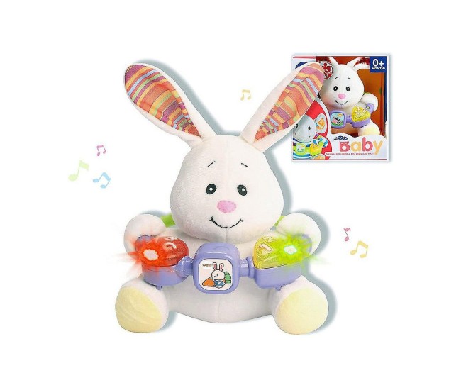 Jucarie interactiva bebe cu activitati si lumini 20 cm - Iepuras