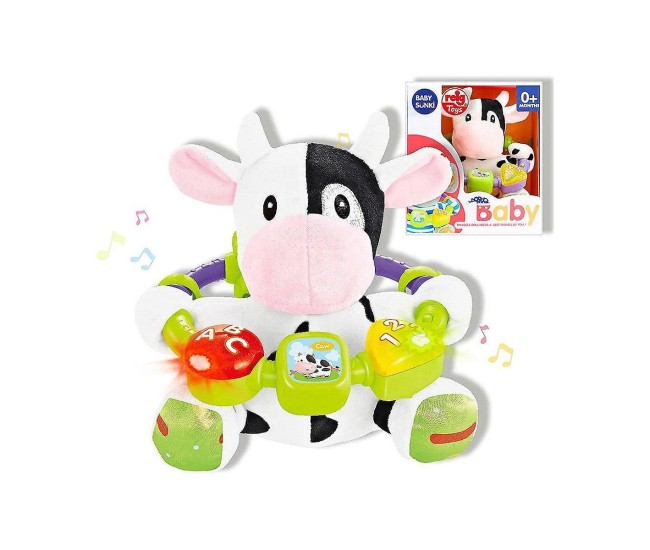 Jucarie interactiva bebe cu activitati si lumini 20 cm - Vacuta