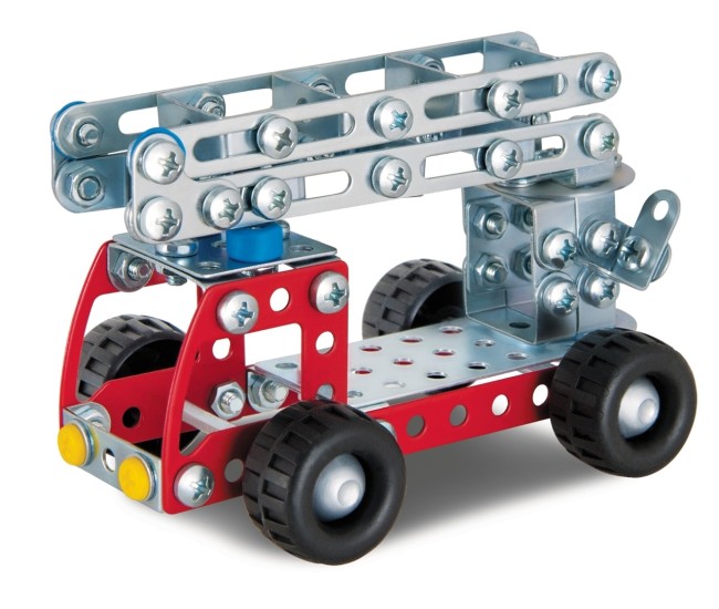 Masina de pompieri - Set de constructie cu piese din metal