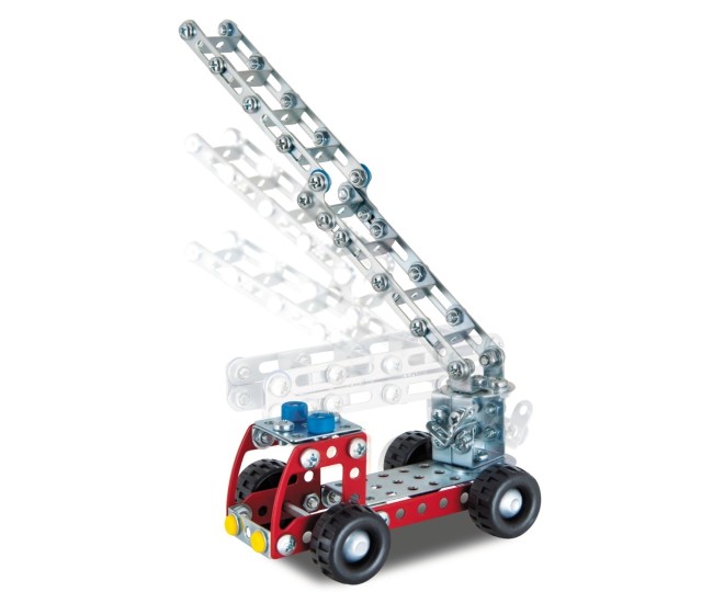 Masina de pompieri - Set de constructie cu piese din metal