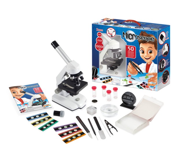 Microscop cu accesorii - Set de 50 experimente copii Microscop cu accesorii - Set de 50 experimente copii
