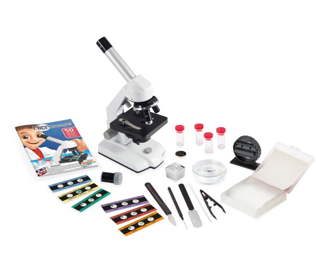 Microscop cu accesorii - Set de 50 experimente copii Microscop cu accesorii - Set de 50 experimente copii