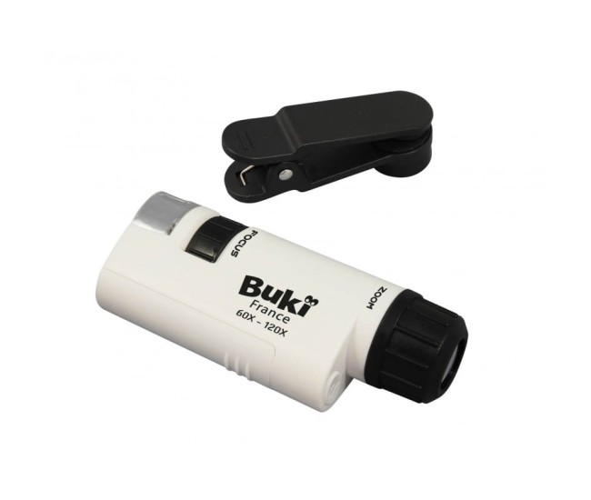 Microscop de buzunar cu LED si adaptor telefon - Set stiinta pentru copii