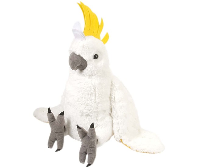 Papagal Cacadu Umbrelat Alb - Jucarie Plus 30 cm Papagal Cacadu Umbrelat Alb - Jucarie Plus 30 cm