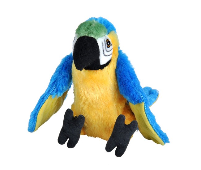 Papagal Macaw Albastru - Jucarie Plus 20 cm Papagal Macaw Albastru - Jucarie Plus 20 cm