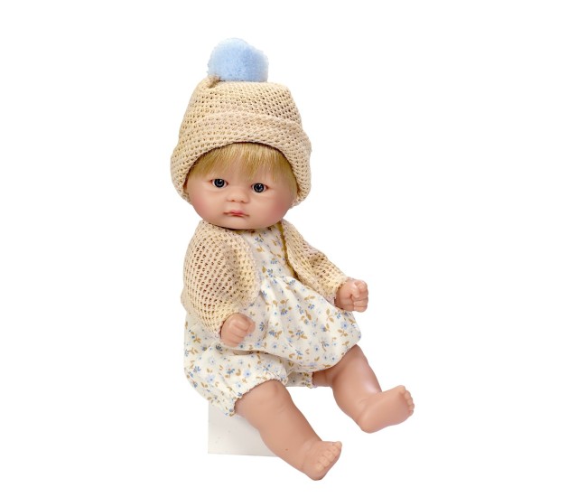 Papusa Bomboncin cu Caciulita Bej 20cm