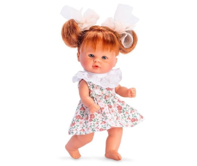 Papusa Bomboncin cu Rochita cu Guleras Alb 20cm