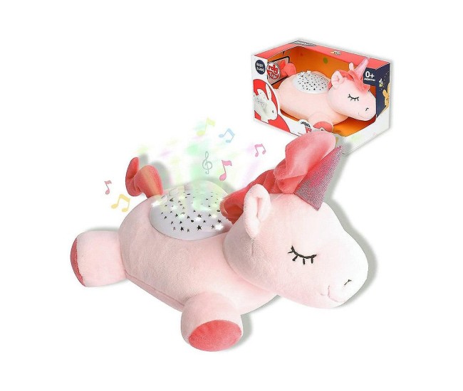 Proiector Unicorn de Plus 25 cm cu cantece de leagan