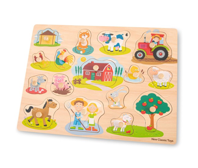 Puzzle lemn Ferma 17 piese Puzzle lemn Ferma 17 piese