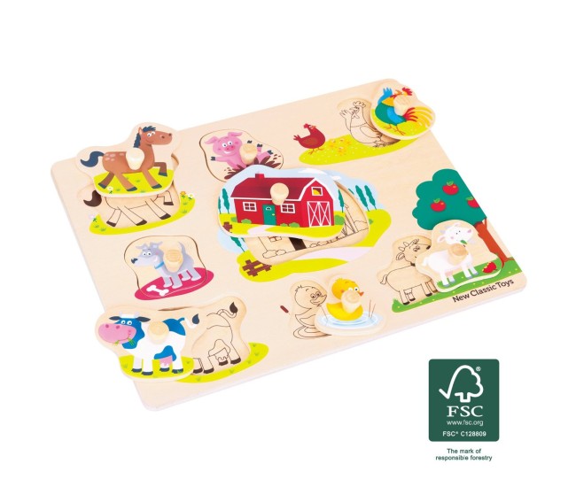 Puzzle lemn Ferma 9 piese Puzzle lemn Ferma 9 piese
