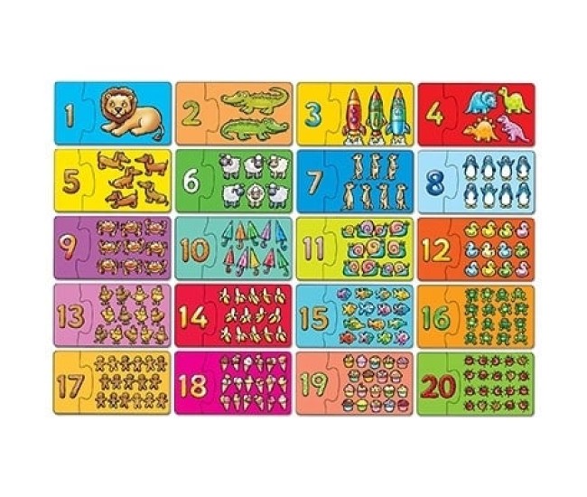 Puzzle Potriveste si numara de la 1 la 20 MATCH AND COUNT