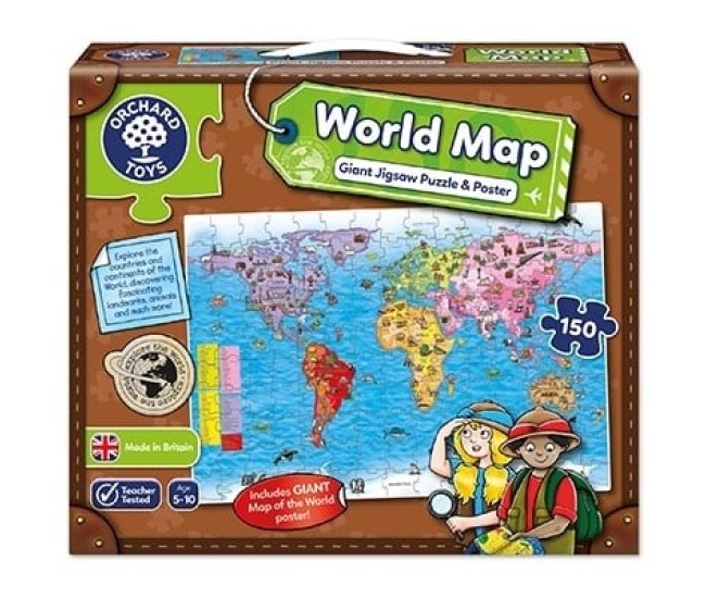 Puzzle si poster Harta lumii 150 piese - Limba engleza