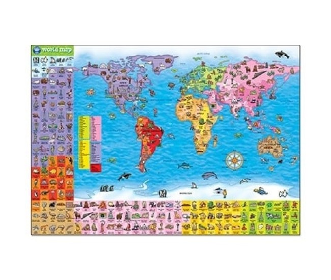 Puzzle si poster Harta lumii 150 piese - Limba engleza
