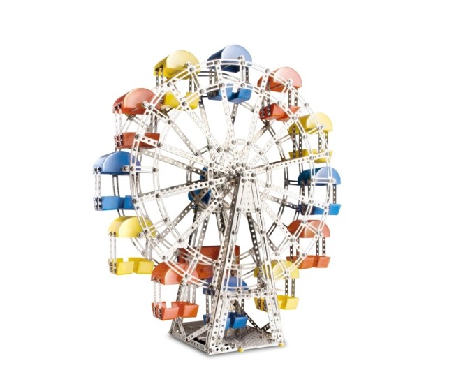 Set constructie Roata 1200 piese metalice cu baterii