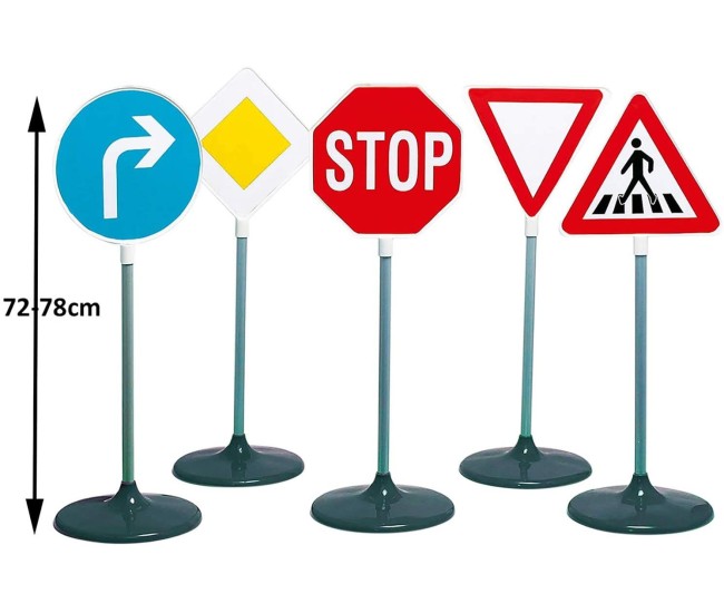 Set 5 piese, joc pentru copii - Semne de circulatie cu inaltime 70 cm Set 5 piese, joc pentru copii - Semne de circulatie cu inaltime 70 cm
