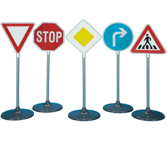 Set 5 piese, joc pentru copii - Semne de circulatie cu inaltime 70 cm Set 5 piese, joc pentru copii - Semne de circulatie cu inaltime 70 cm