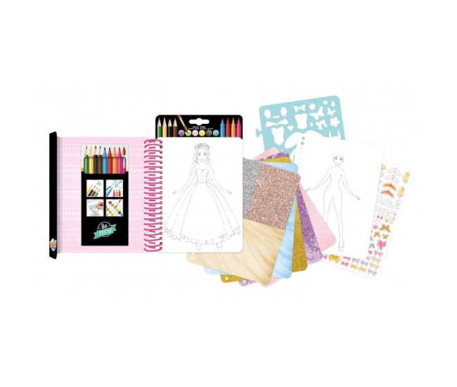 Set fashion designer pentru copii - Deseneaza rochii de printese Set fashion designer pentru copii - Deseneaza rochii de printese