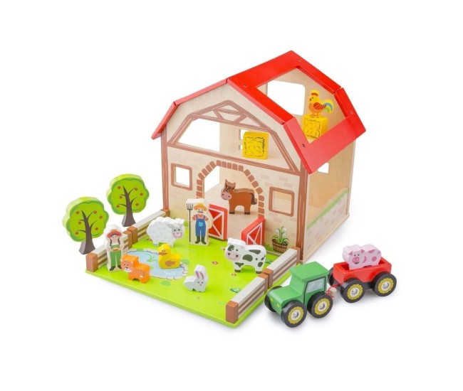 Set ferma joc de rol - Hambar cu figurine din lemn Set ferma joc de rol - Hambar cu figurine din lemn