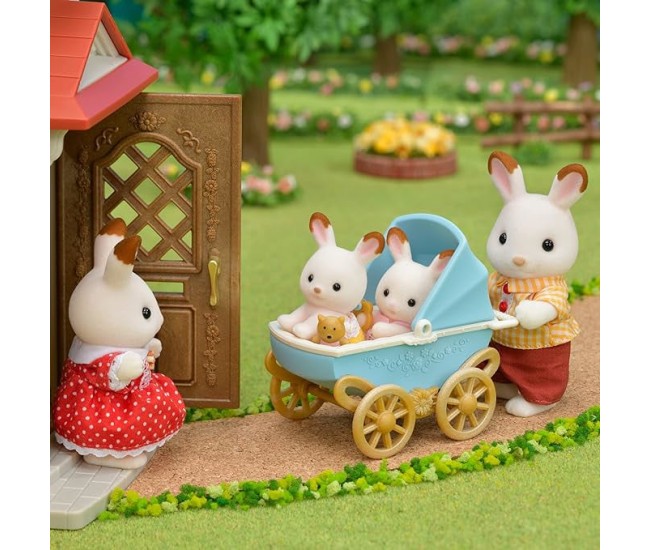 Sylvanian Families-Set Carucior Iepurasi Gemeni