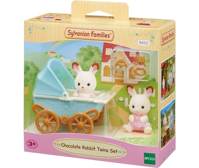 Sylvanian Families-Set Carucior Iepurasi Gemeni