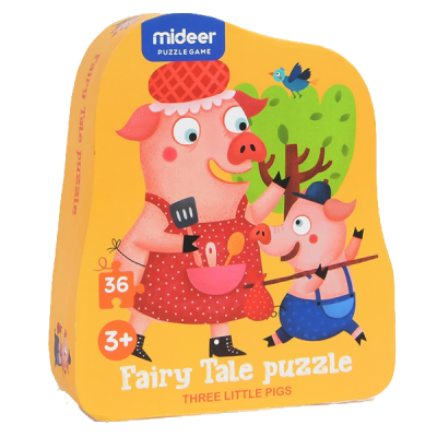 Puzzle poveste â Cei trei purcelusi, 36 piese Mideer MD3060