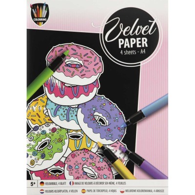 Set pictura 4 planse de colorat catifelate Velvet Paper 30x21 cm Grafix GR150054