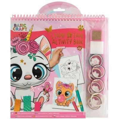 Carte de colorat cu activitati, benzi adezive decorative si stampile, 33 piese Moxy GR100099